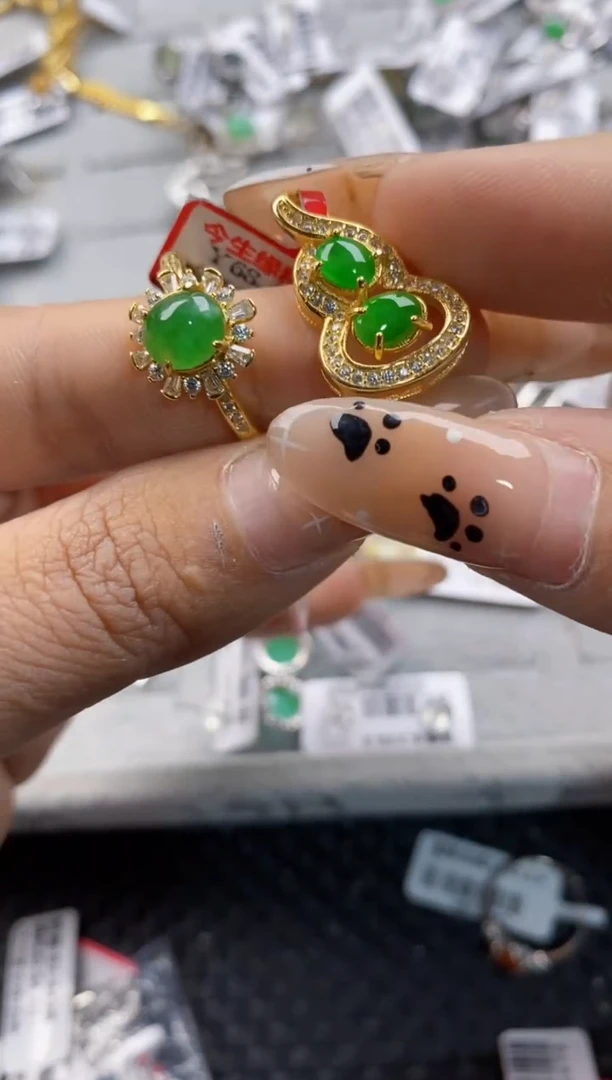 翡翠戒指银S925镶嵌22222222     7