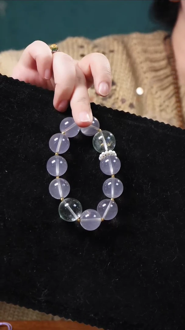 银S925镶嵌手链芙蓉石设计款手串