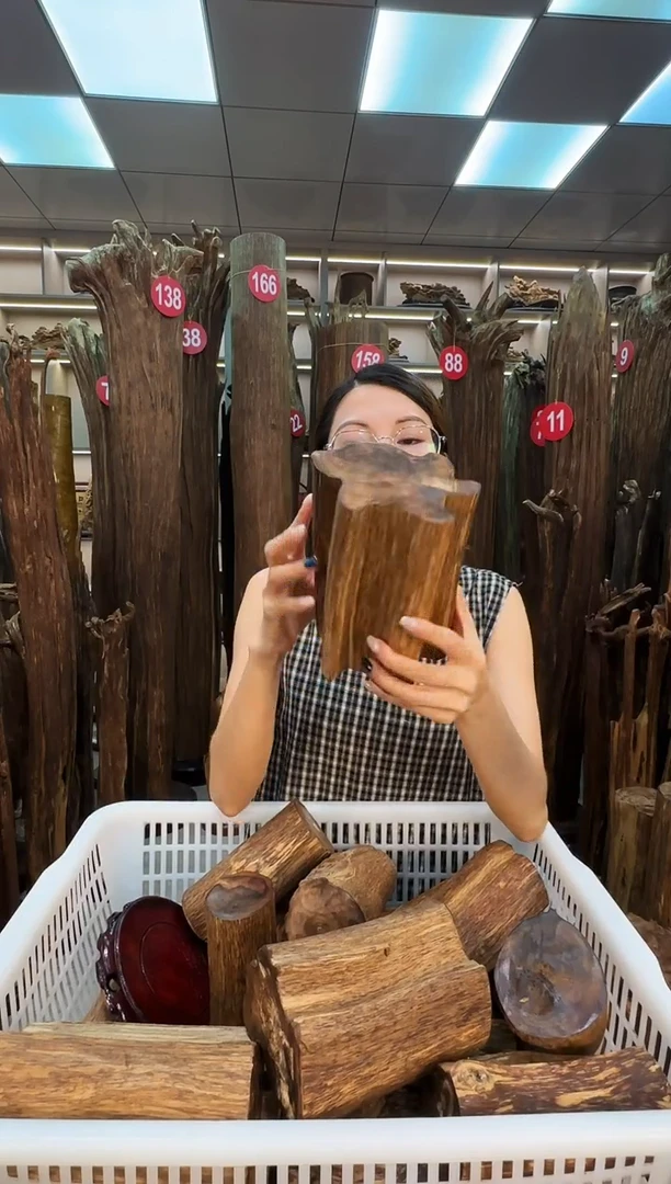 沉香碎屑沉香原料摆件工艺品一百以上带底座沉香