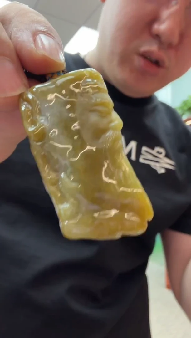 未镶嵌挂件翡翠大*A货翡翠孤品国雕谢林工