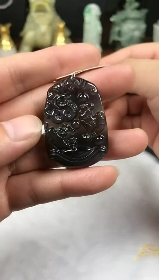 合金黑曜岩颈饰三合牌