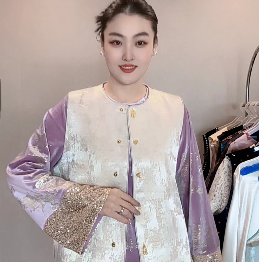 FF 3809｛云卷云舒｝新中式高端定制面料简约时尚百搭宽松国风马甲