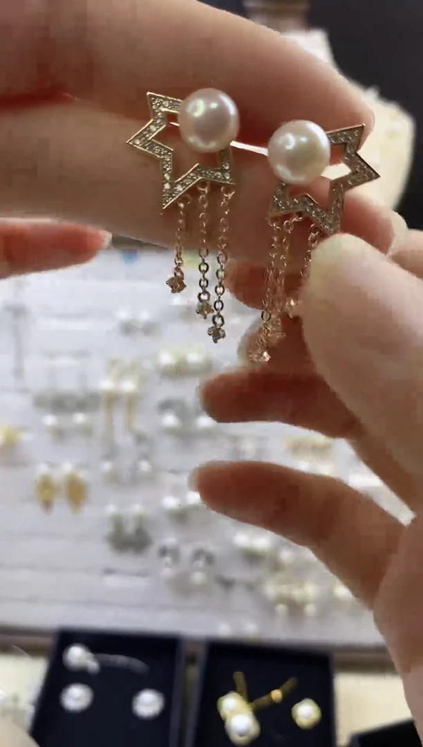 合金耳饰淡水珍珠132