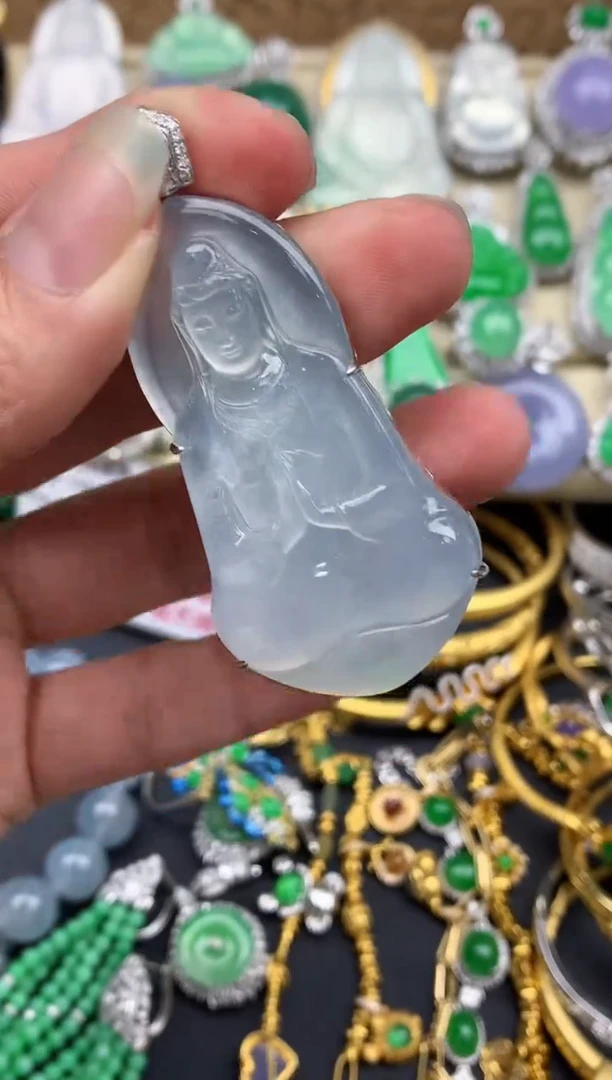 【闪购商品】翡翠吊坠(不含链)18K金镶嵌494-中国好珍宝