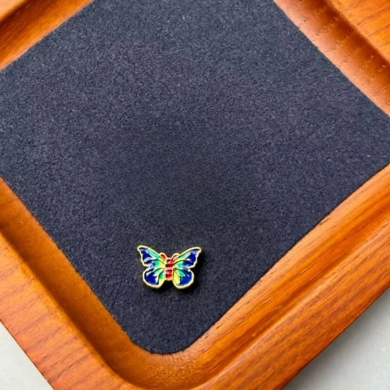 足金999珐琅蝴蝶通孔WH1158