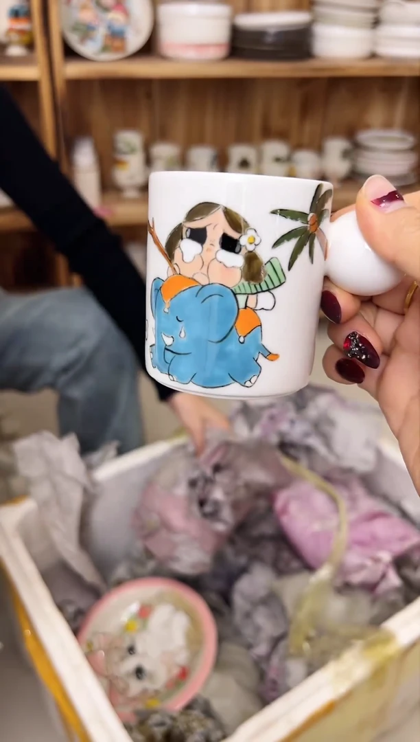 【闪购商品】摆件笙笙漫 手工手绘陶瓷杯杯