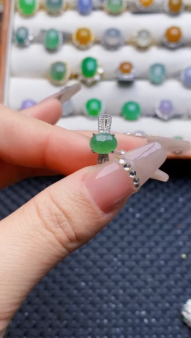 银S925镶嵌戒指翡翠1326