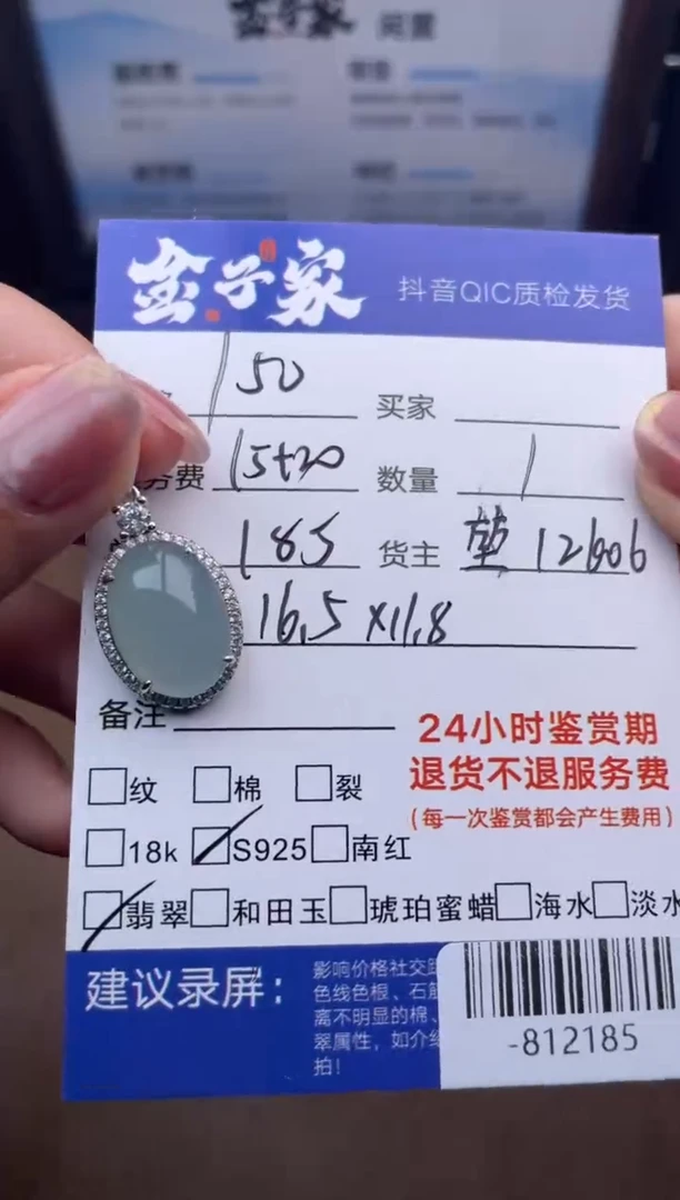 颈饰银S925镶嵌翡翠多人-812185