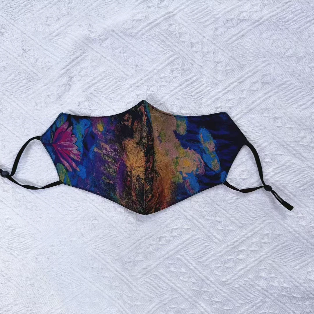 【新芳】【罗纹缎面罩】新款春季女士印花出游防风面罩百搭夏季户外