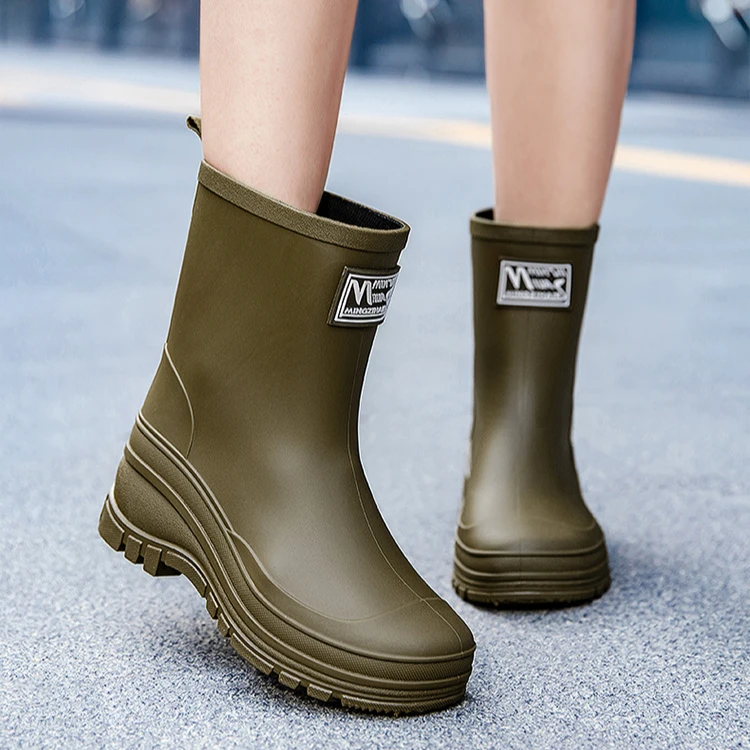 防滑女款户外雨鞋女士外穿短筒厚底水鞋厨房买菜胶鞋舒适春秋雨靴