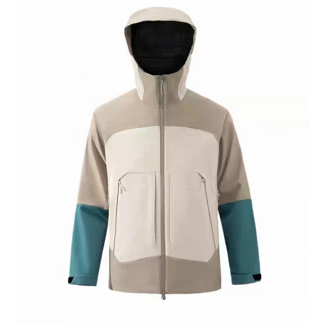 8852-（卡其极光蓝）徒步户外登山（防风防水耐磨）冲锋衣