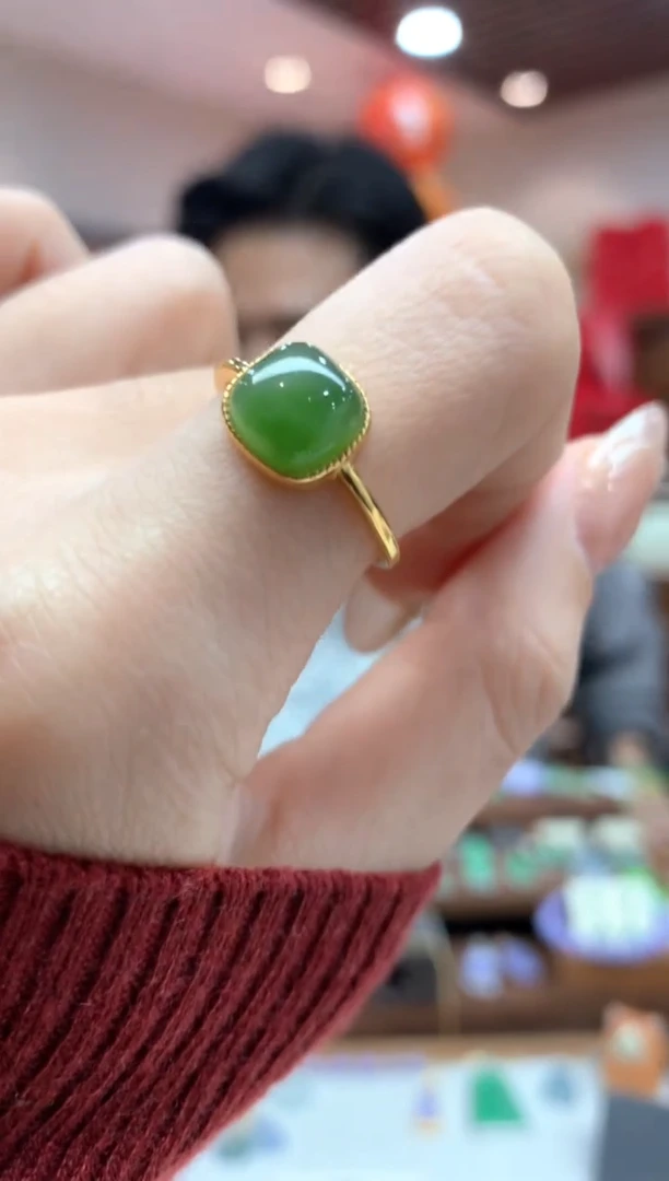 【闪购商品】和田玉戒指银S925镶嵌戒指
