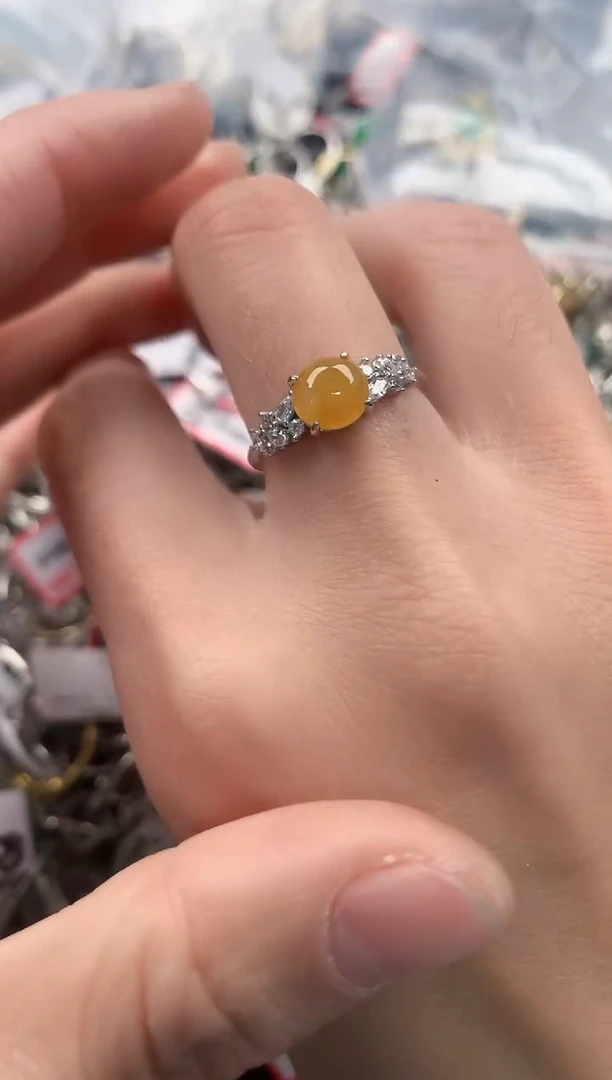 银S925镶嵌戒指翡翠222   3