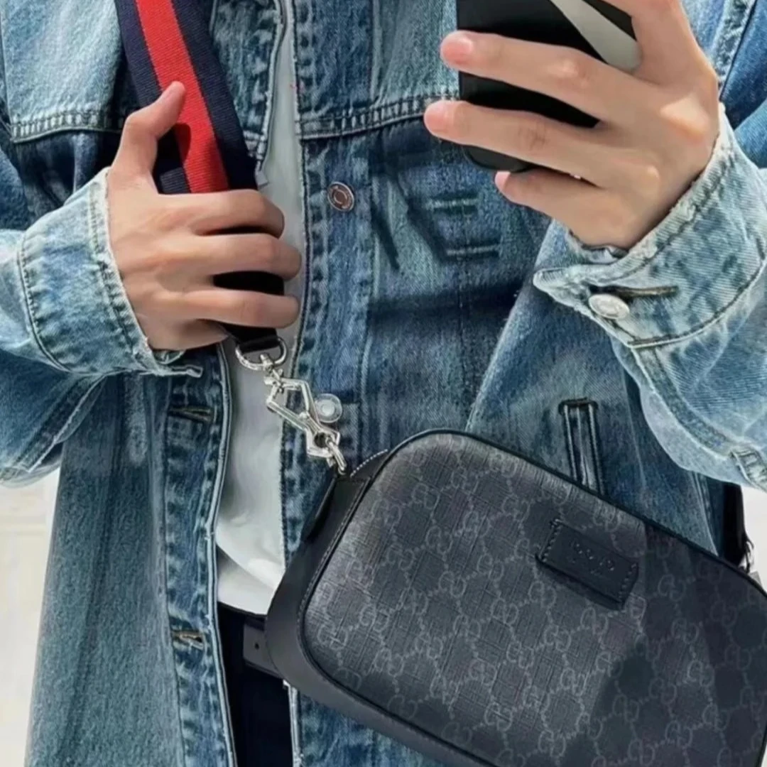 99新 GUCCI/古驰 黑花相机包/99新/优选