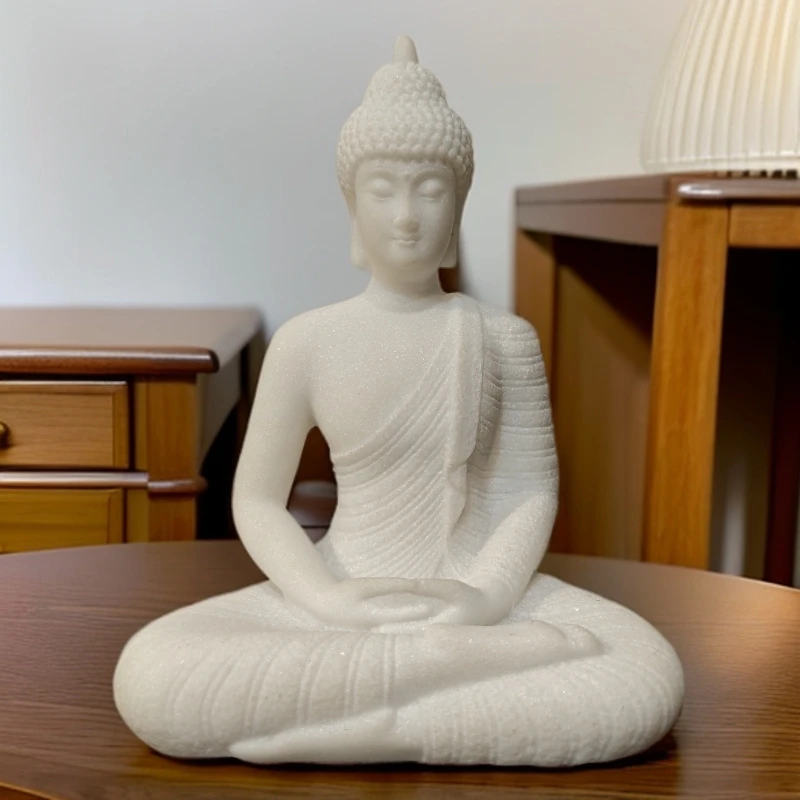 鱼缸造景茶空间办公室桌面庭院装饰白云石大日如来佛 【9*6*12】