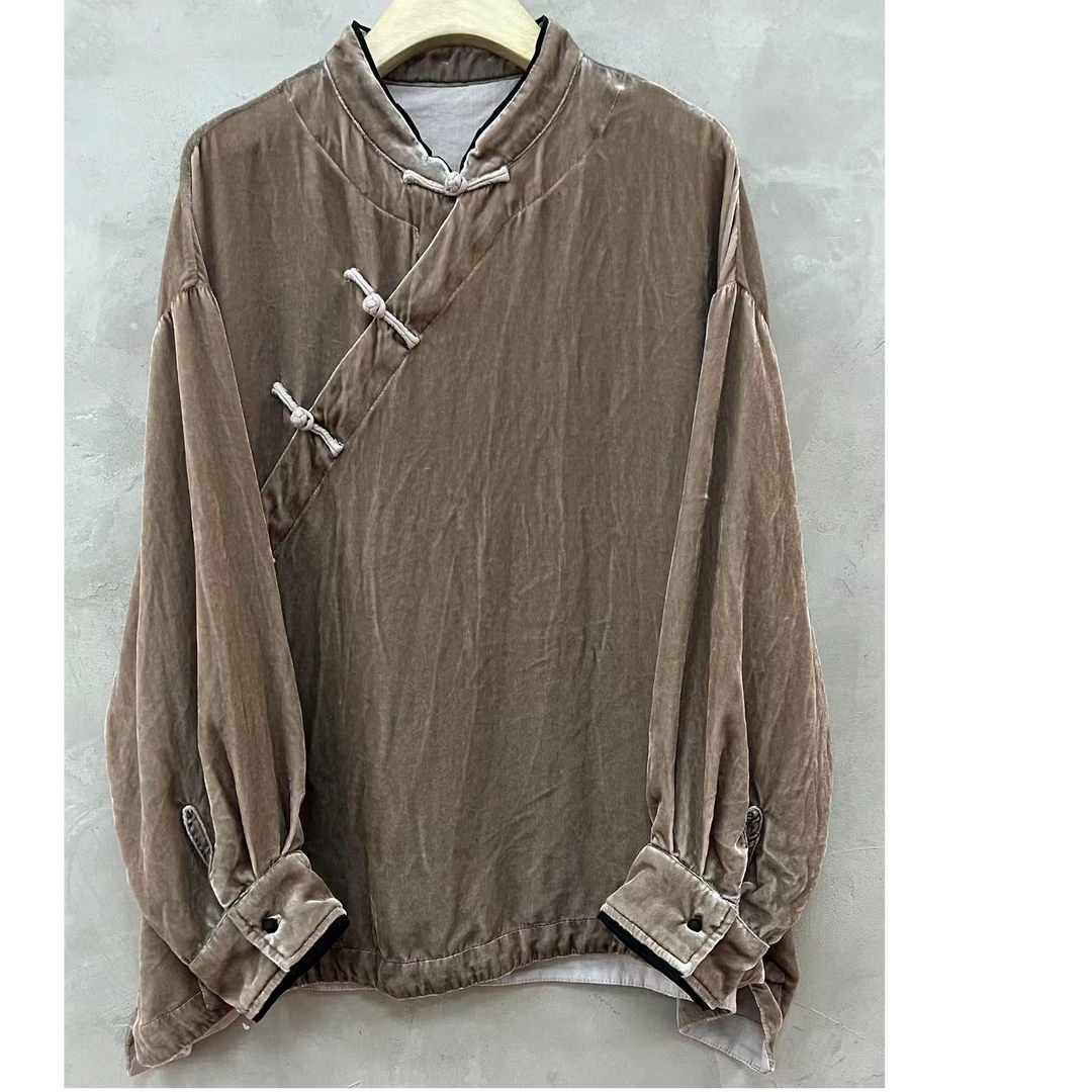 西子分享 3536 古蘭木 金丝绒 新中式 【上衣】