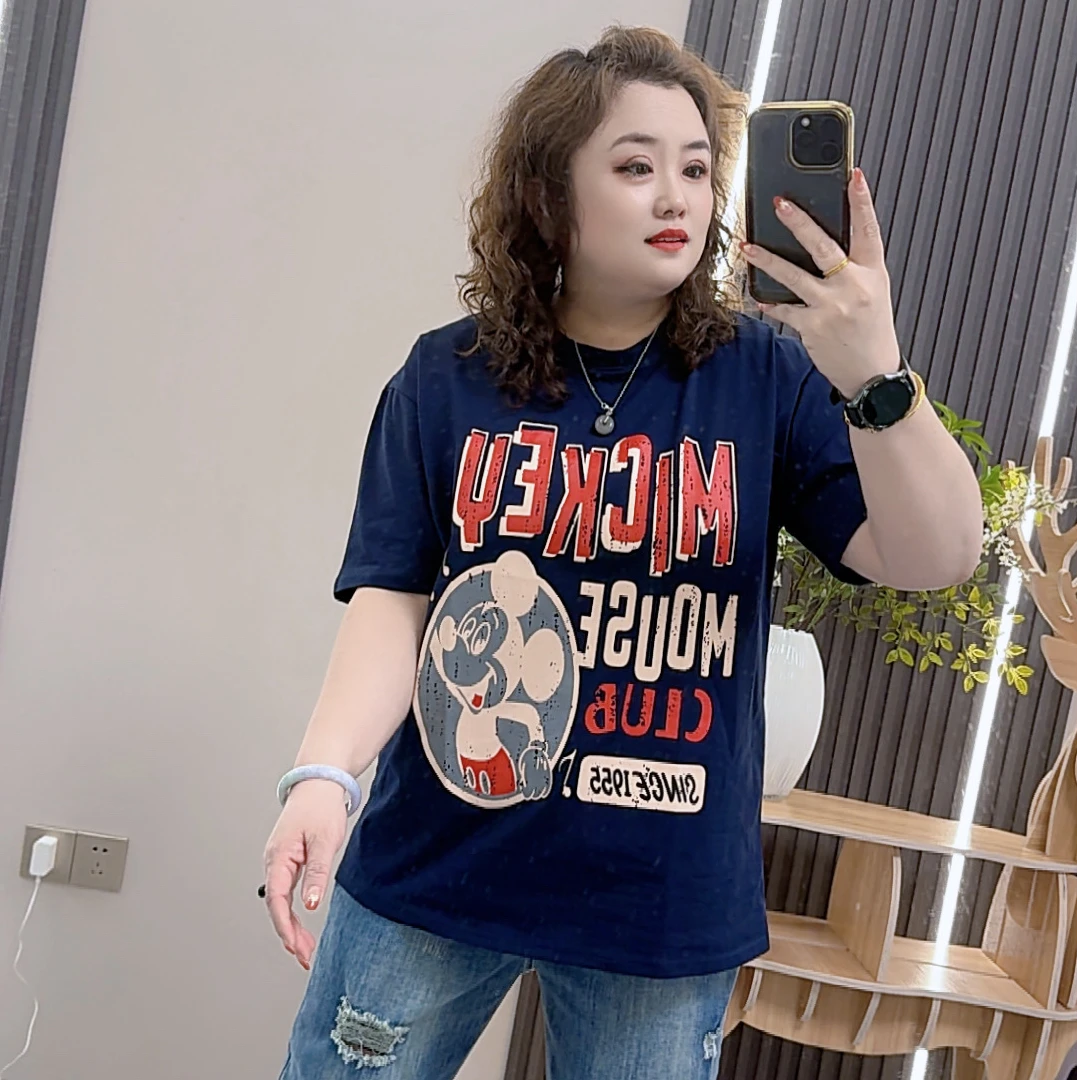 3575（丹姐家）欧美潮流大版短袖T恤夏卡通米奇宽松显瘦百搭潮t