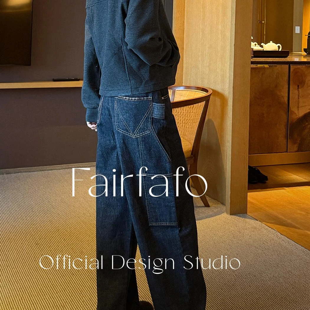 【纯色牛仔裤】KZ511F0018新款舒适高级设计感时尚宽松牛仔裤