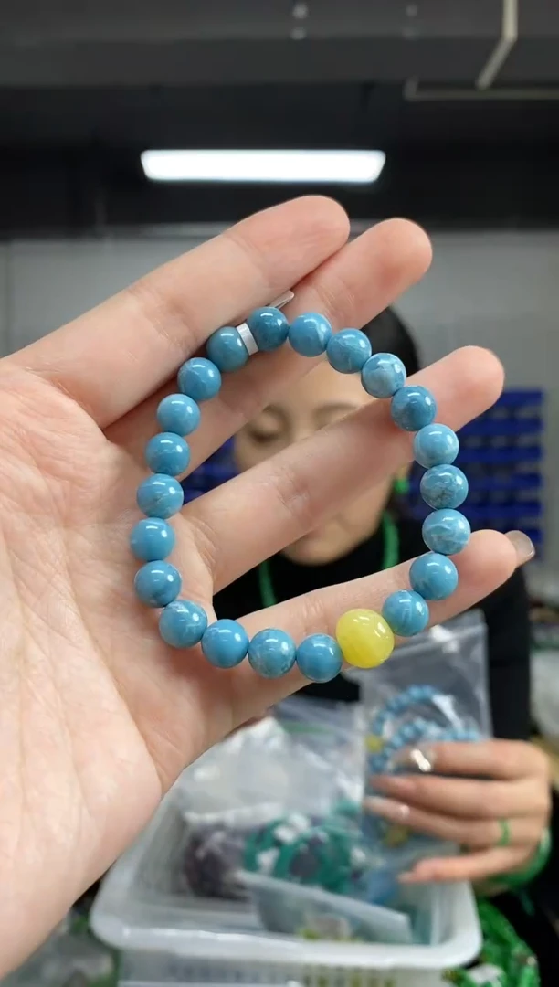 未镶嵌针钠钙石（海纹石）手链闪购链接  多样性发其一颜色微差