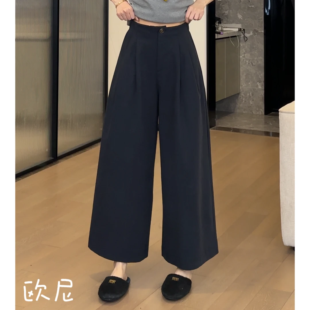 欧尼私服 2025春款韩版宽松高腰百搭显瘦休闲裤2503C873