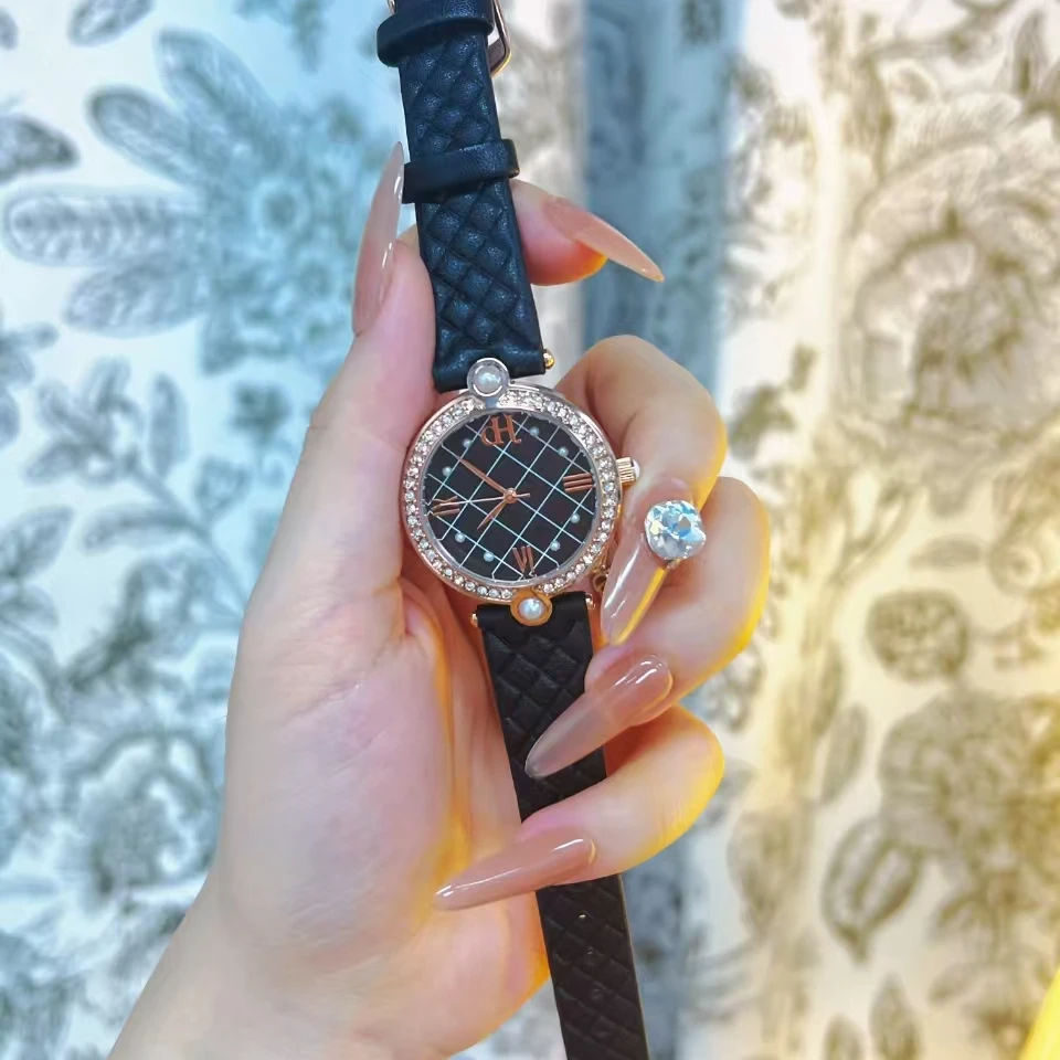 CHALAEL新款小香风镶钻女士时尚小众轻奢腕表CH-109-黑色