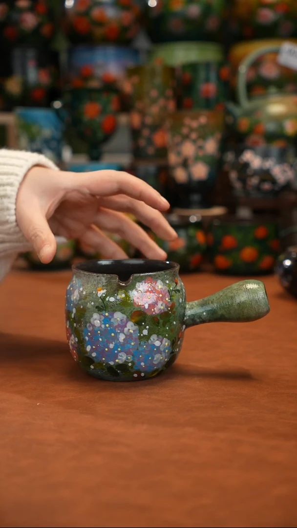 紫砂油画手绘釉下彩