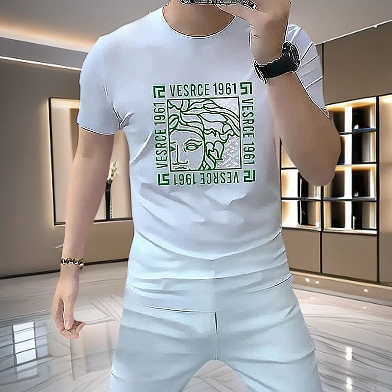 Vaesric Poseidon/瓦萨琪波塞冬男士夏季修身圆领轻奢百搭T恤半袖