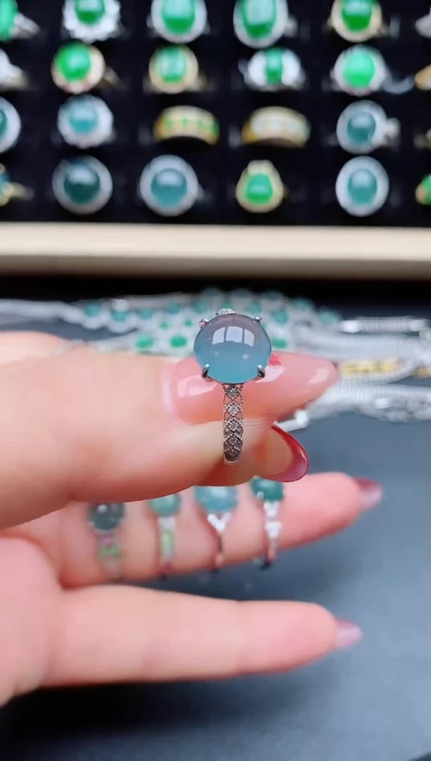 【闪购商品】翡翠戒指银S925镶嵌5850