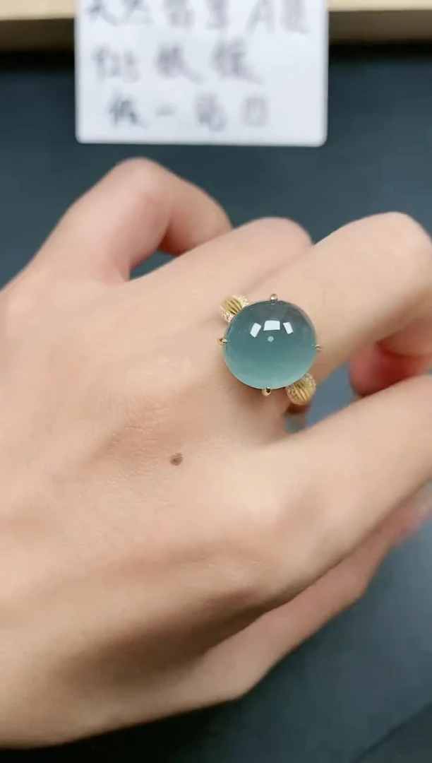 翡翠戒指银S925镶嵌11111