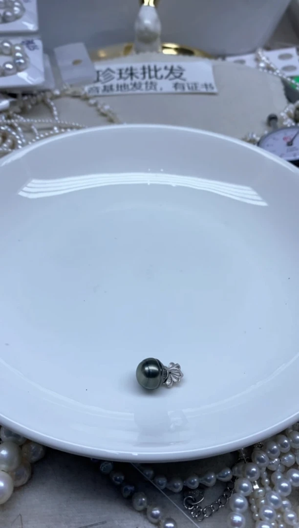 银S925镶嵌颈饰海水珍珠11-12