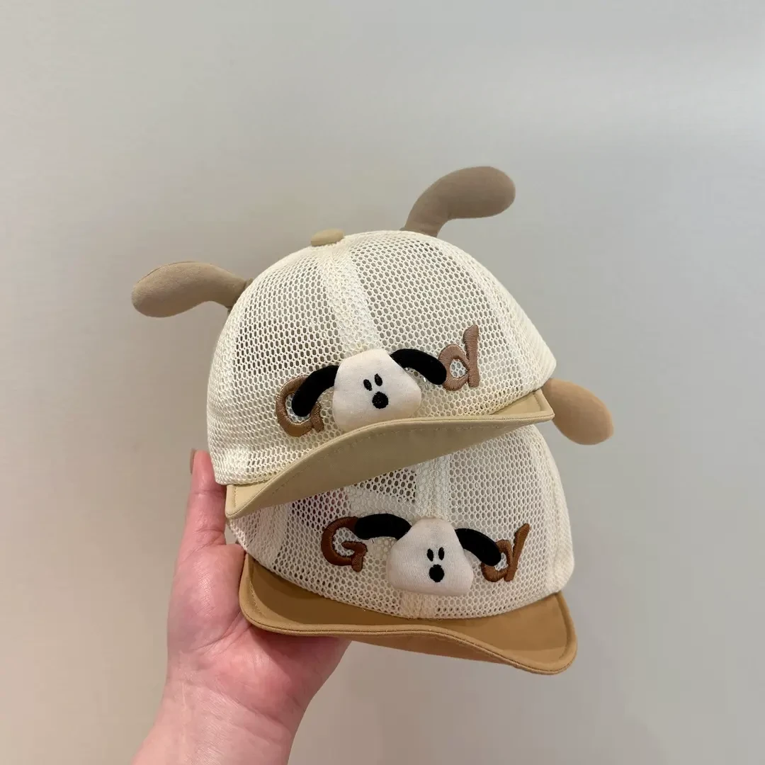 儿童帽子薄款遮阳软檐鸭舌帽男女宝宝透气网眼可爱棒球帽