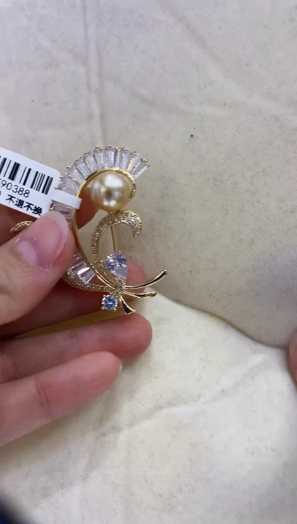 【闪购商品】海水珍珠胸针未镶嵌金珠胸针