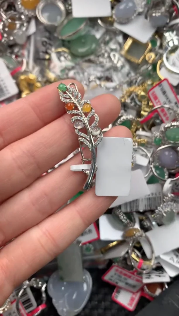 银S925镶嵌戒指翡翠111---2