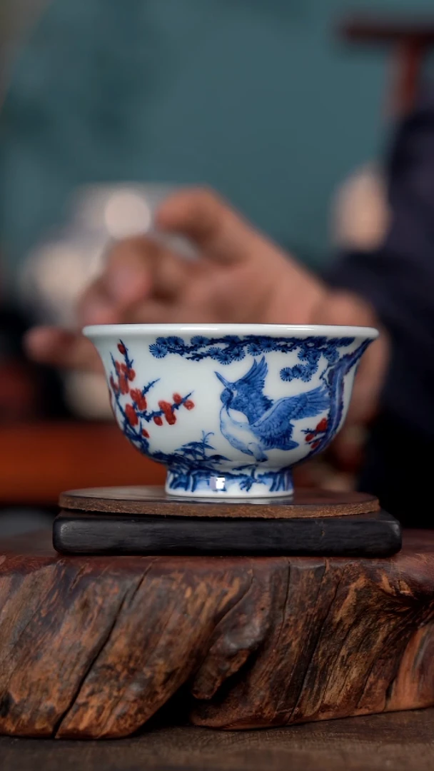 阳春白雪松竹梅压手杯