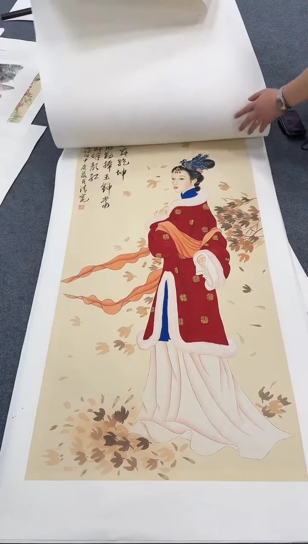 国画仕女手绘作品