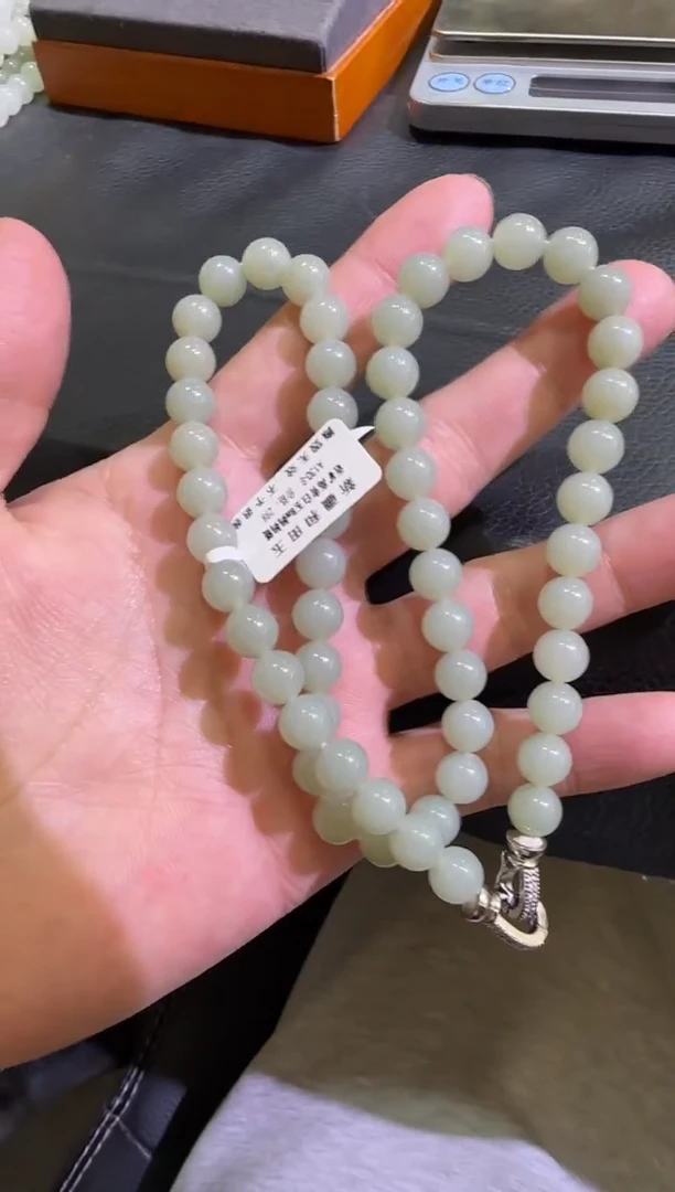 未镶嵌手串和田玉且末近矿高青白妈妈链（产地直发）