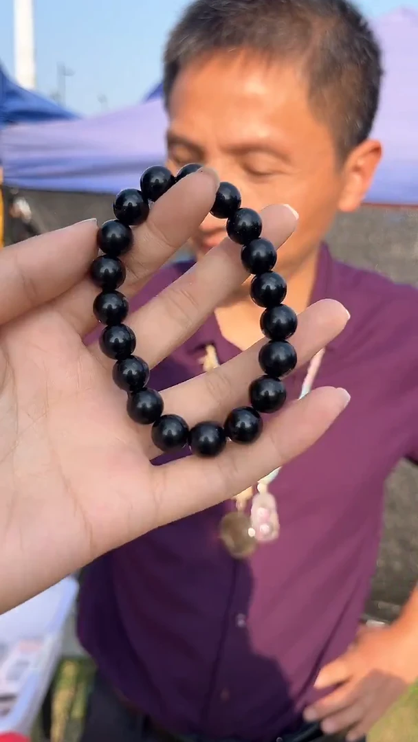 黑曜岩未镶嵌手链天然黑曜石手串多样性发一10mm