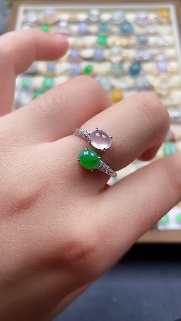 银S925镶嵌戒指翡翠87