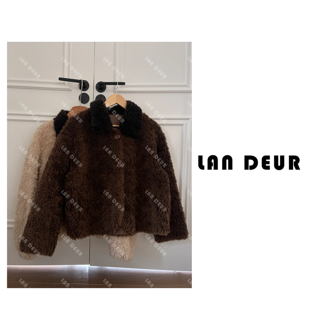 JIUJIU【冬日海盐】绵羊毛百搭气质慵懒风单排扣翻领短款羊毛外套