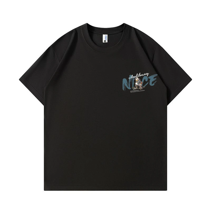 男士重磅棉短袖T恤青年男女款夏季潮牌休闲透气宽松圆领印花短袖