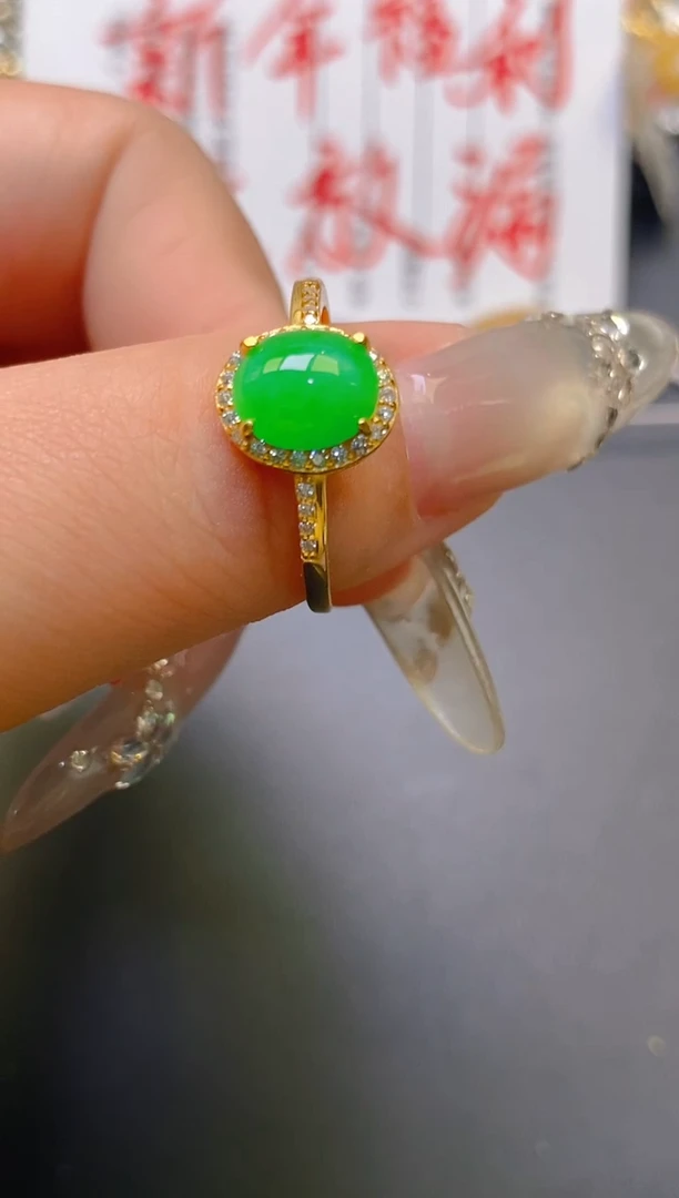 【闪购商品】翡翠耳饰银S925镶嵌天然A货翡翠1