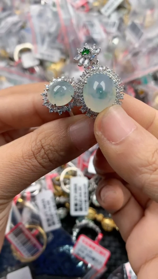 银S925镶嵌戒指翡翠4444----2