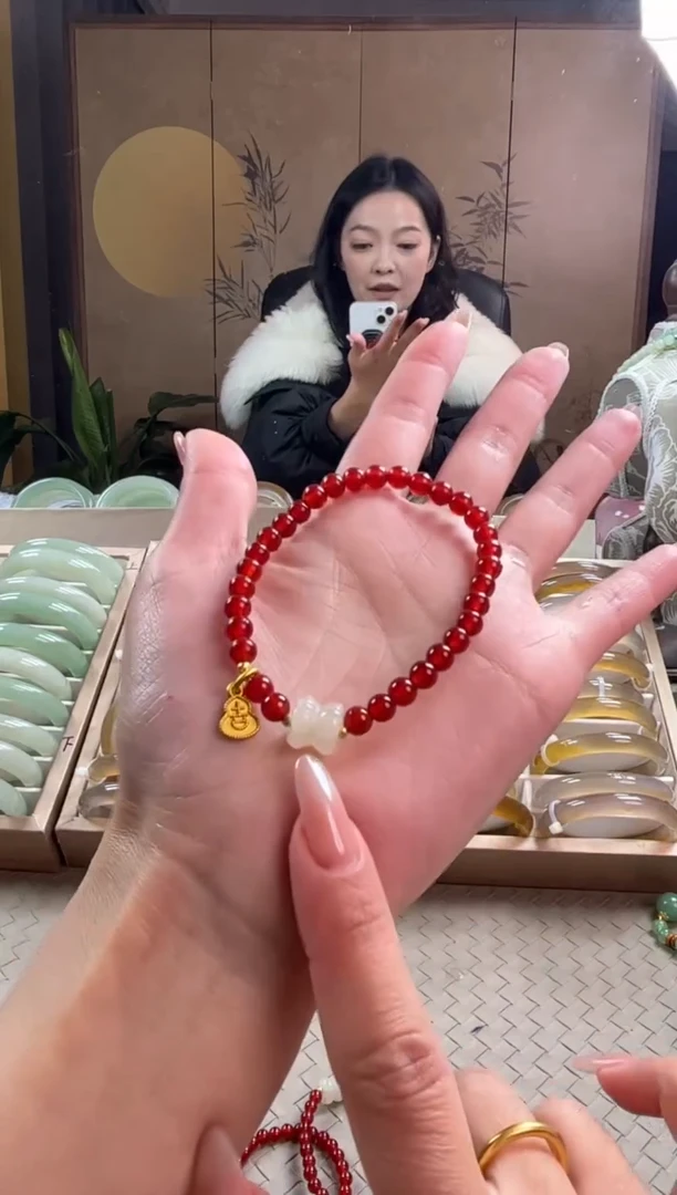 手镯玛瑙/玉髓未镶嵌红玛瑙手链珠子不包完美