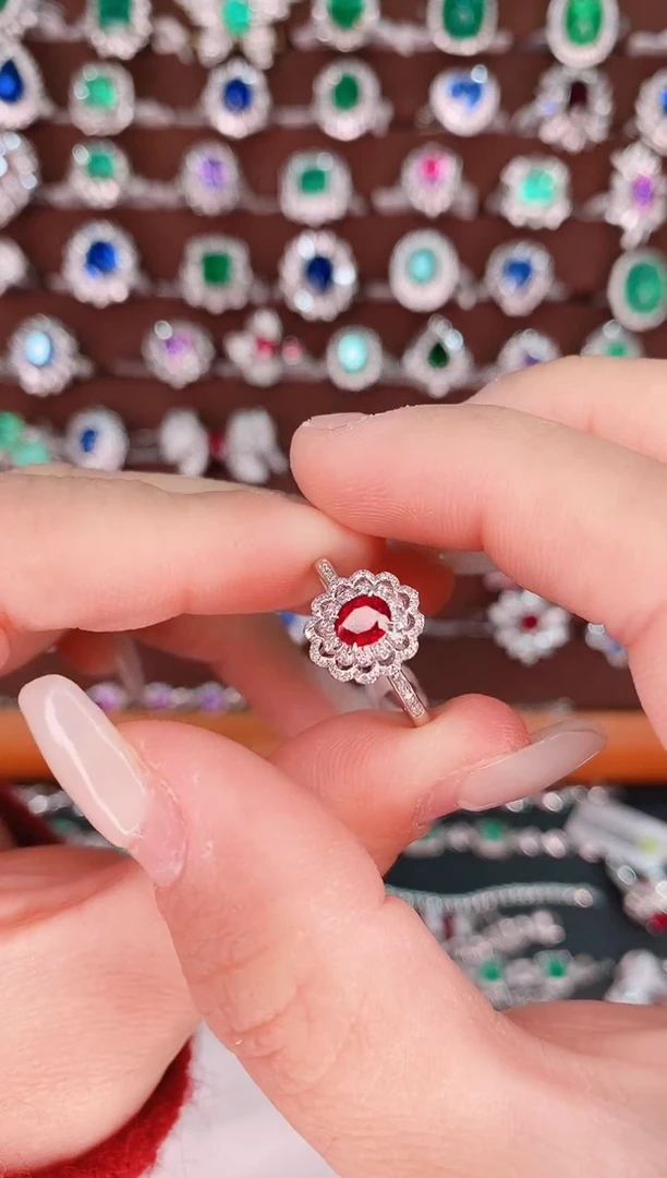 【闪购商品】红宝石18K金戒指18K金镶嵌0.6克拉