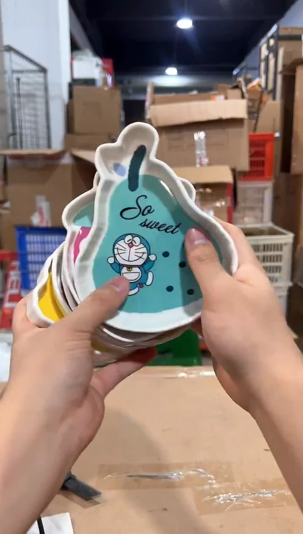 瓷片叮当猫水果盘5件套