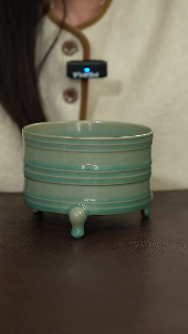 摆件陶原矿原釉汝宋汝瓷 微瑕