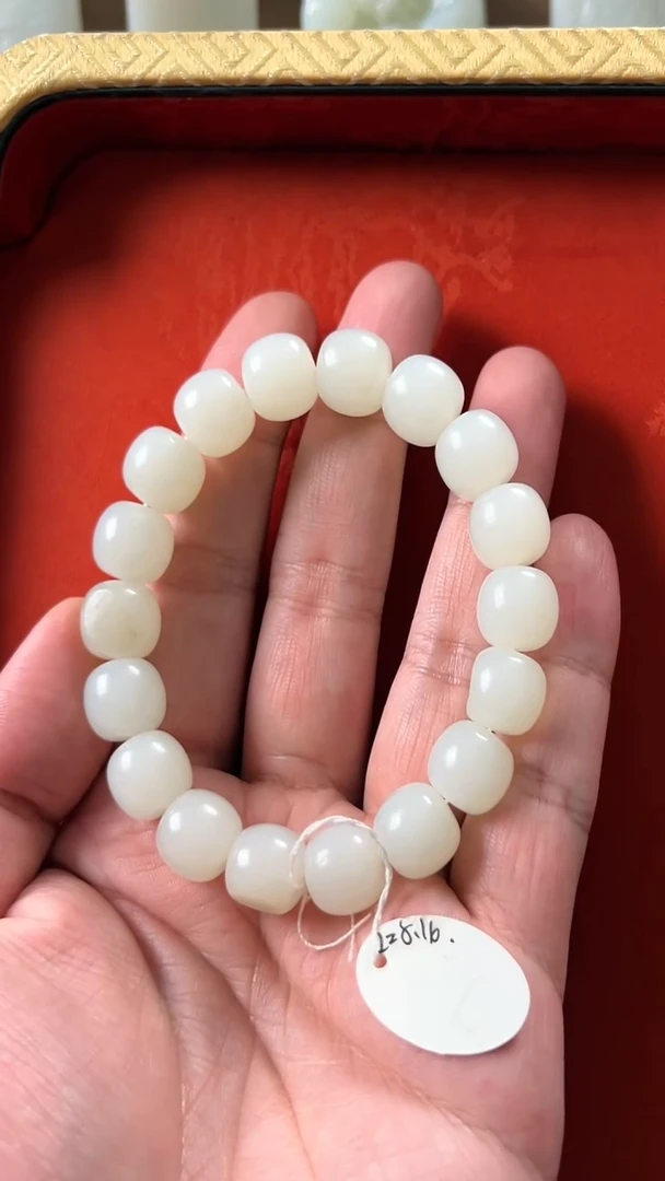 未镶嵌和田玉挂件新疆老熟料脂级13*12老型手串