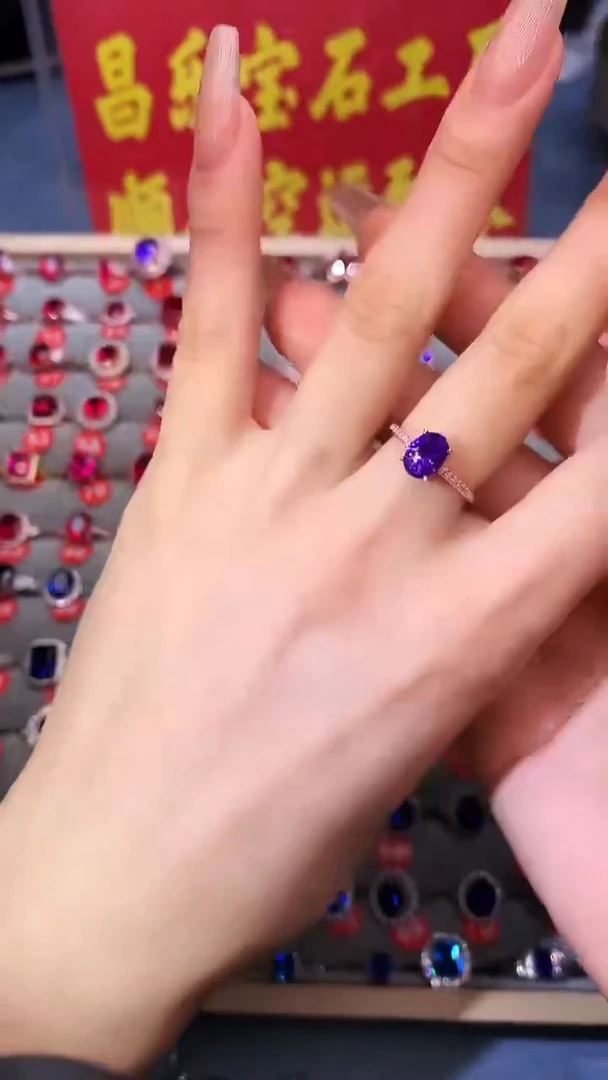 【闪购商品】紫晶戒指银S925镶嵌1111111
