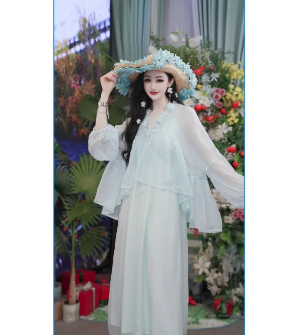 【莫兰仙子】设计师款桑蚕丝碎花气质时尚连衣裙251D600