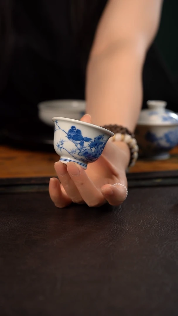 聚澜堂竹报平安小压手杯